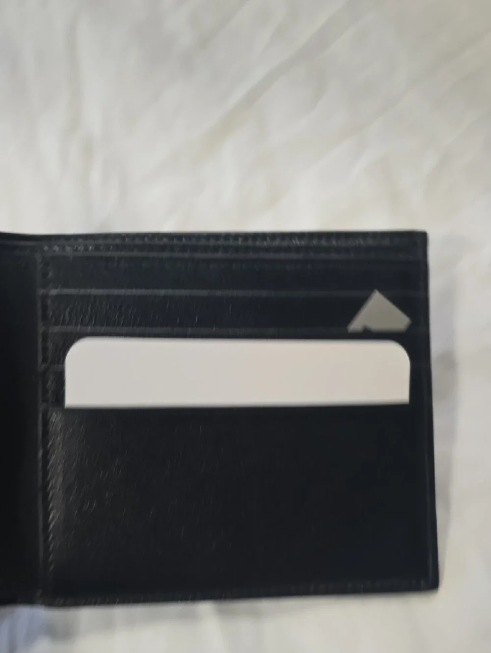 Balenciaga Black Monogram Bi-Fold Wallet with White Logo